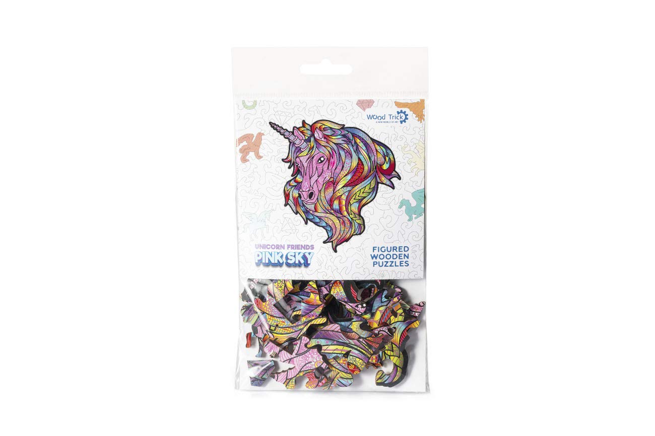 Wood Trick Pink Sky Mini-Holzpuzzle Für Erwachsene & Kinder – 16x17 Cm, Tiermotive, Premium-Qualität