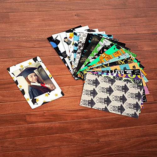Película instantánea Fujifilm instax mini (20 exposiciones) + 20 marcos adhesivos para impresiones Fuji Instax, paquete de graduación miniatura 4
