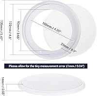 Vista 2 de Facmogu 2 fundas redondas blancas de 4 pulgadas para parrilla, cubiertas universales para bocina de techo/orificios, funda protectora de malla