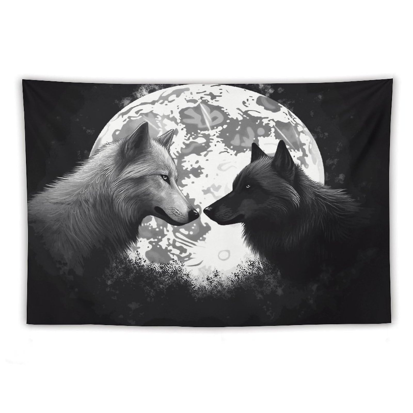 LDGSUPH Wolves Love Under The Moon Wild Animal Tapestry Wall Hanging Decor Anti-fading Aesthetic Wall Tapestries Fashion Wall Blanket Decor Modern Wall Art Tapestry for Bedroom Home Decor 40"x60"