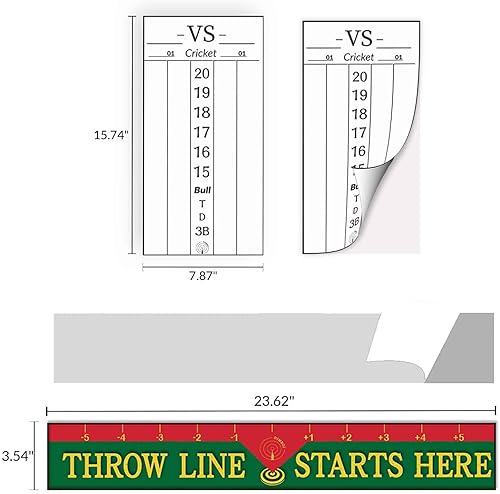 Miniatura 5 de DIMBOI 2 marcadores de dardos de borrado en seco, calcomanías de PET para reemplazo de manchas rotas, juego de dardos y 01, 4 marcadores de dardos