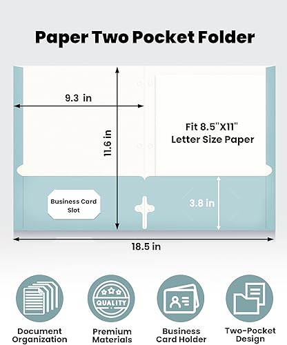 Miniatura 2 de SUNEE Carpetas con 3 agujeros perforados (paquete de 50 unidades, colores pastel), 2 carpetas de bolsillo para papel tamaño carta, carpeta de