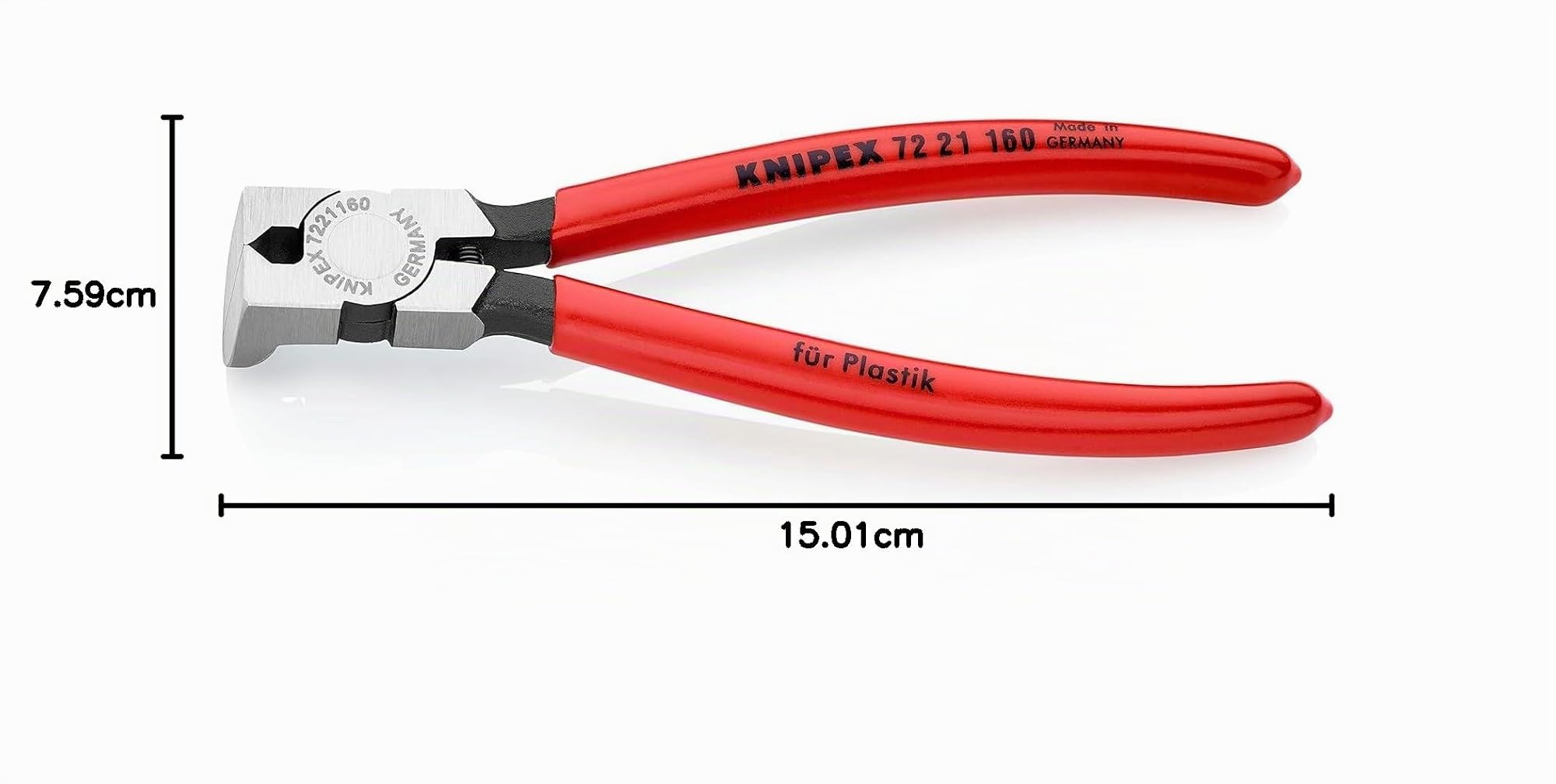 KNIPEX Alicates de corte diagonal para plásticos recubiertos de plástico 160 mm, 72 21 160