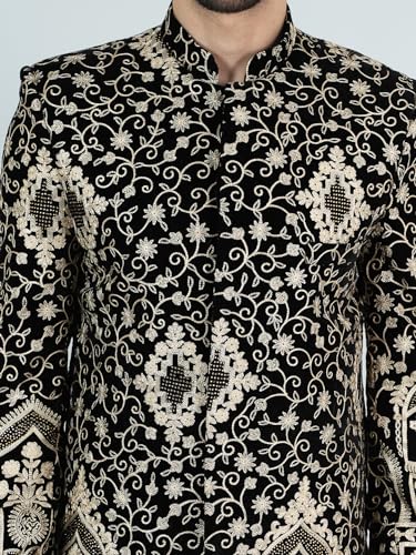 Image of WINTAGE Men's Embroidered Velvet Bandhgala