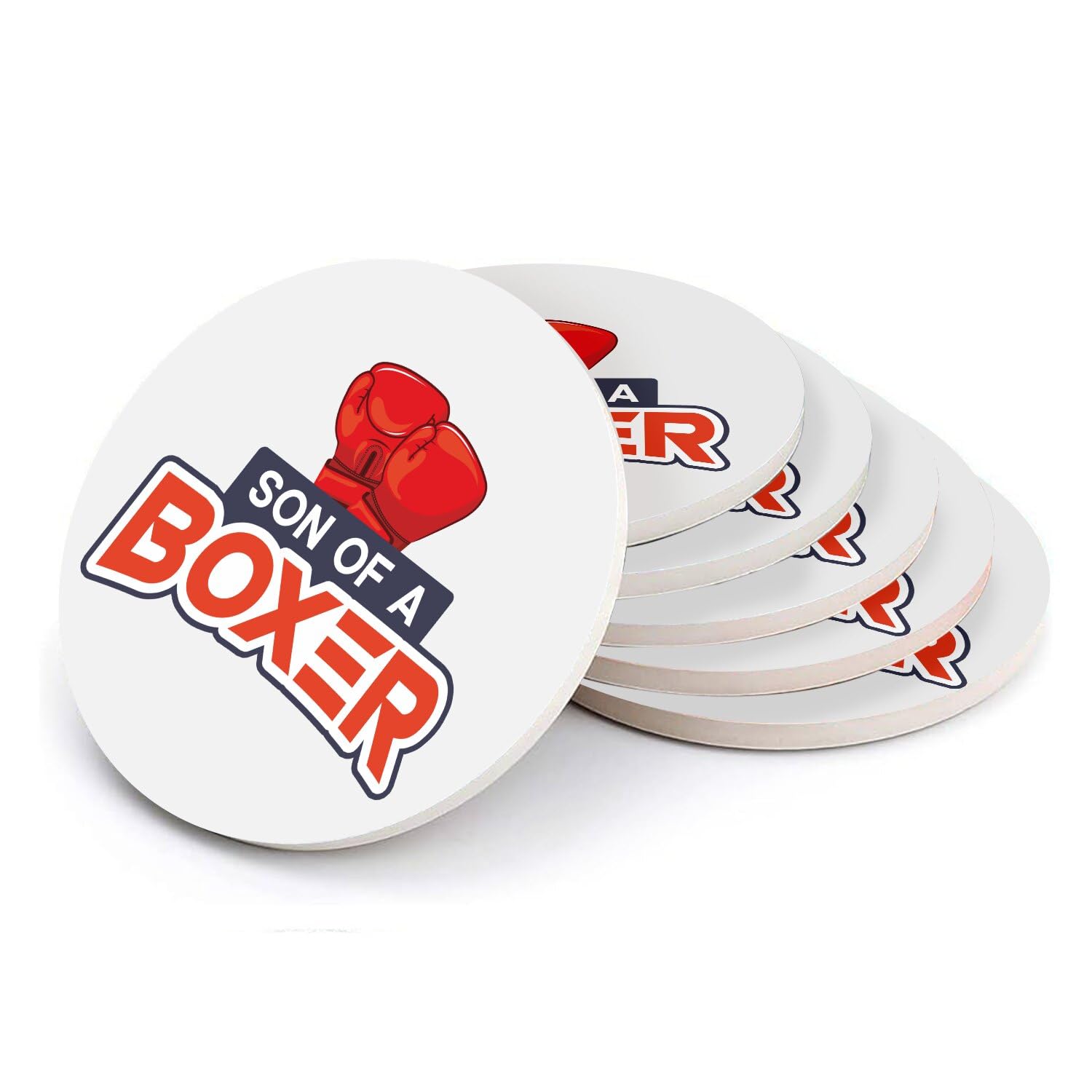 Sous verre ronds en céramique Son of a Boxer lot de 6