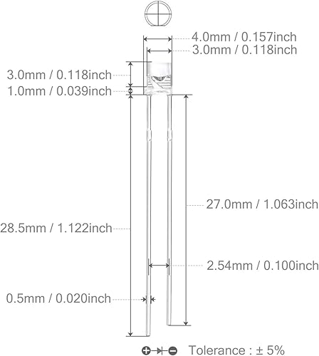 Miniatura 3 de Chanzon 100 unids 0.118 in blanco LED diodo luces (transparente plano transparente DC 3V 20mA) iluminación brillante lámparas electrónica