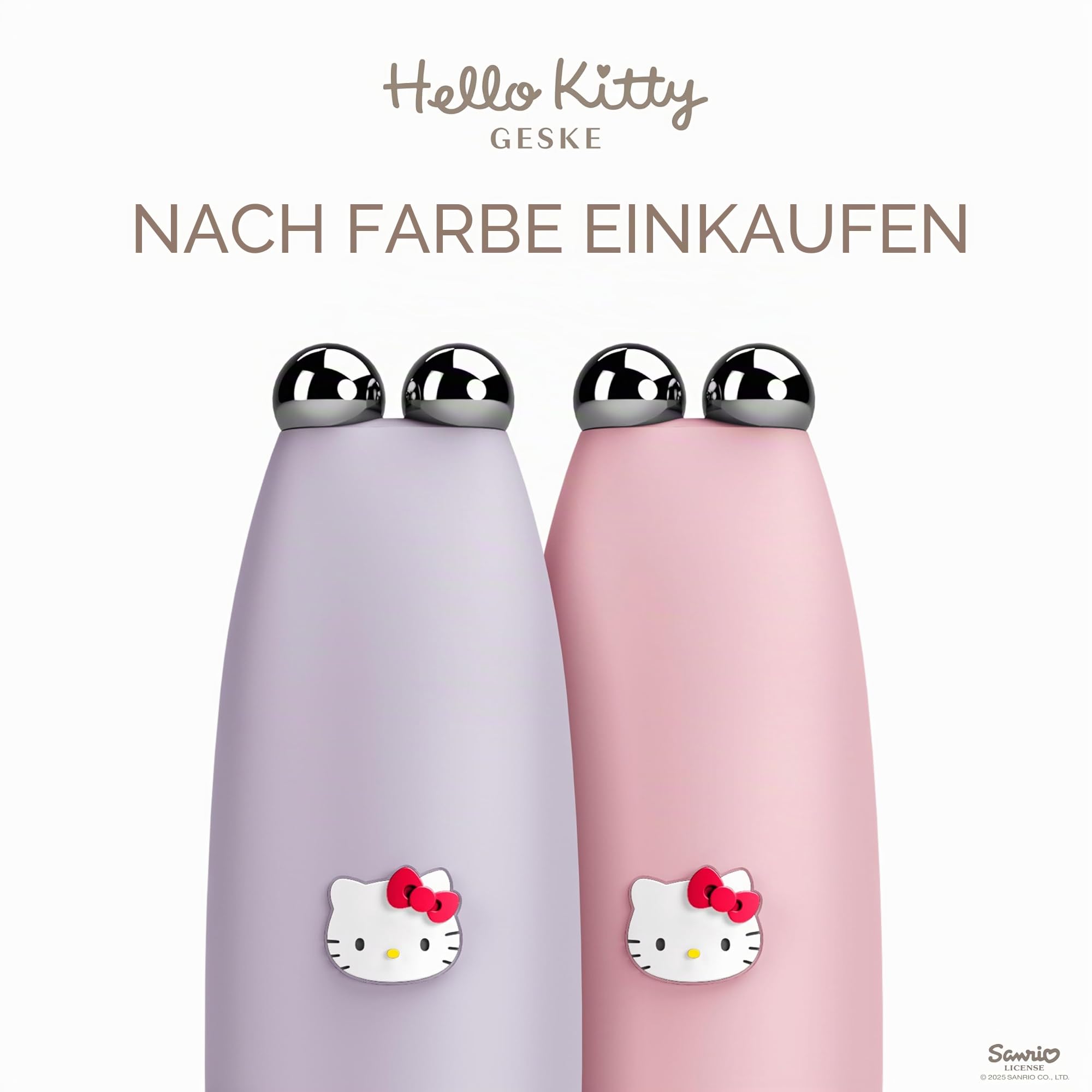 GESKE x Hello Kitty | SmartAppGuided™ MicroCurrent Face-Lift Pen | 6 in 1 | Skincare Tool mit Mikrostrom | Anti Aging Device | Gesichtsstraffung | Junge Haut ohne Falten | Gerät für das Gesicht