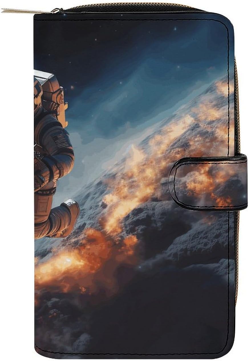 Wallet, Astronaut Flying in Space Printed Wallet,travel Wallet,durable Wallet,portable Wallet,universal Wallet,leather Wallet