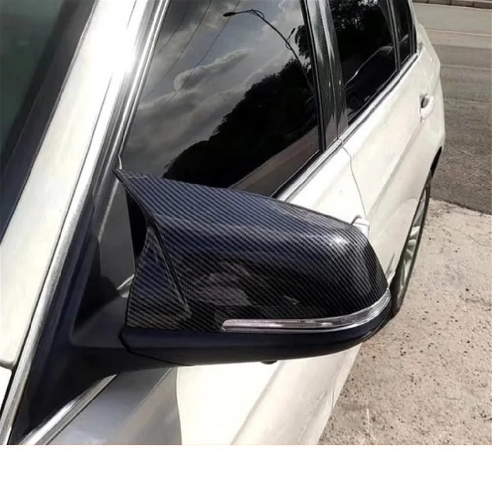 Coques de rétroviseur Lot De 2 Coques De Rétroviseurs Pour BMW Série 1 2 3 4 M2 F30 320 330Li M3 En Fibre De Carbone, Capuchons D'ailes De Remplacement, Noir Brillant(Bright black)