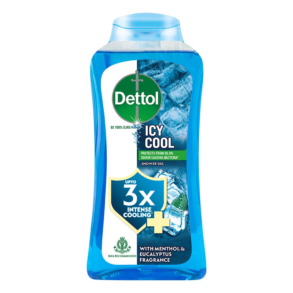 DettolBody Wash and Shower Gel for Women and Men, Cool - 250ml | Soap-Free Bodywash | 12h Odour Protection