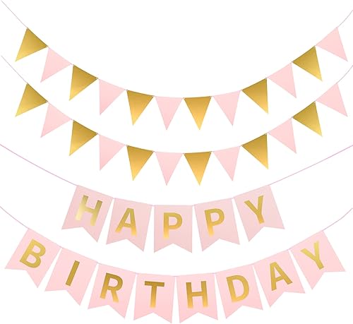 Miniatura 9 de Banner de feliz cumpleaños colorido guirnalda de banderines de feliz cumpleaños, 2 pancartas de tela de fieltro, decoraciones de fiesta de feliz