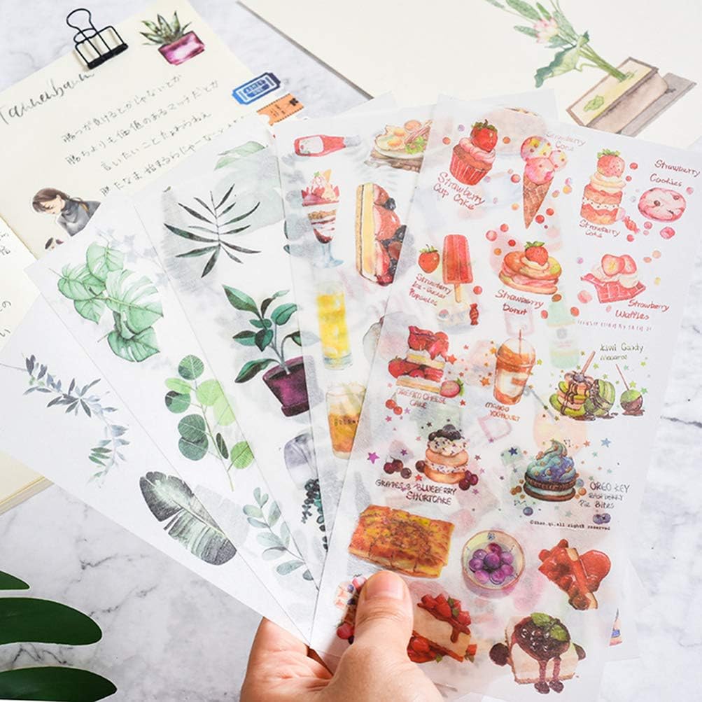 2pcs Leaves and Flowers Stickers Set Washi Stickers DIY Decorative Label for Arts DIY Crafts Scrapbooking Calendars Album - Image 4