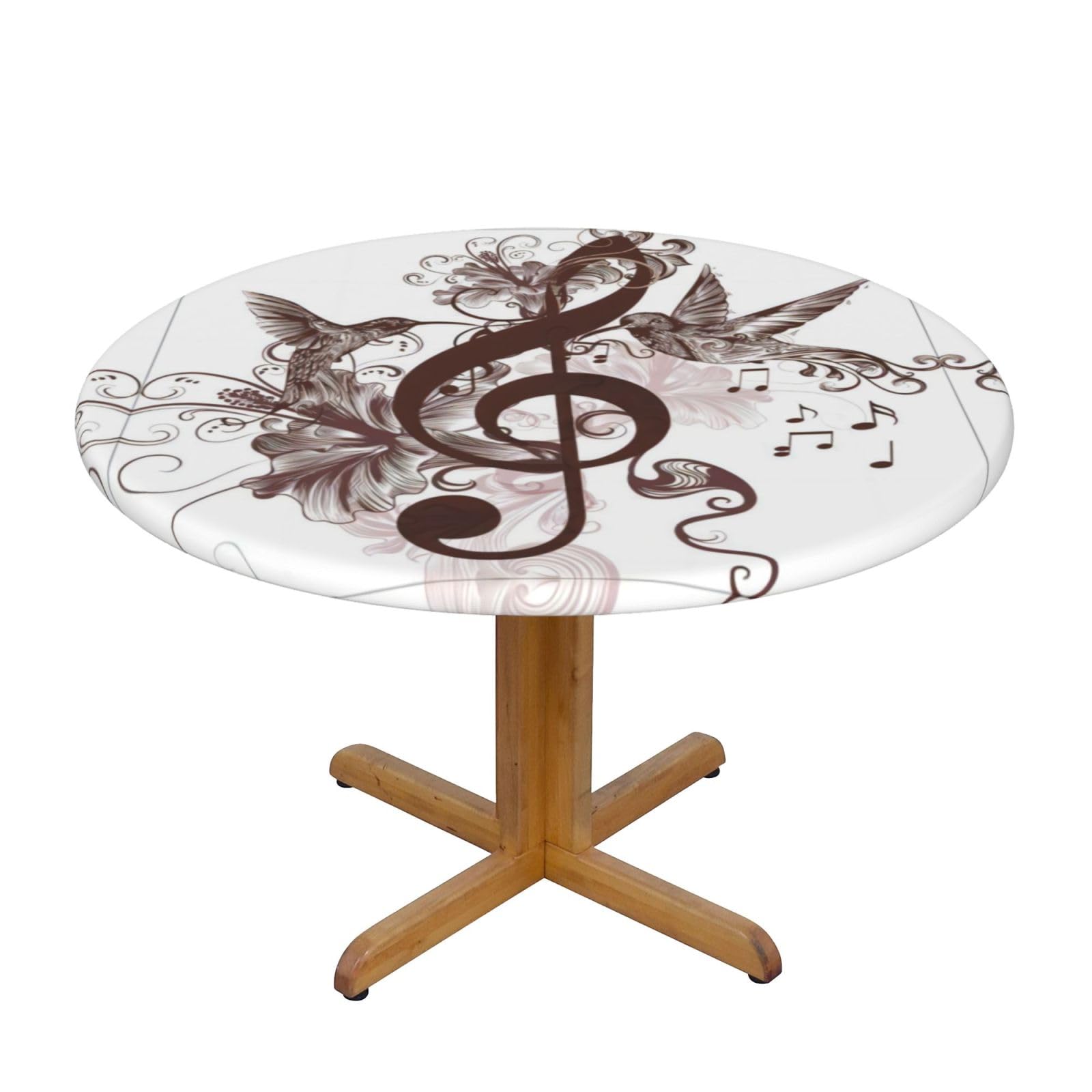 ZQYTGFDC Music Symbol M Decorative Round Tablecloth Waterproof Anti Stain Oil Proof Size for 40 50 inch