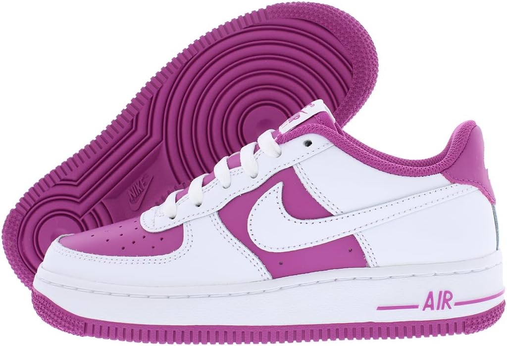 Nike Air Force 1 Big Kids' Shoes (HQ3249-043, Pure Platinum/Glacier Blue/Metallic Silver)