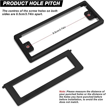 2Pcs Black Square Recessed Flush Door Pull, 4.53 * 1.77Inch