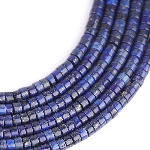 Miniatura 4 de JOE FOREMAN 0.079 x 0.157in, azul natural lapislázuli Heishi Disc Rondelle espaciador de piedra de energía curativa, cuentas de cristal para hacer