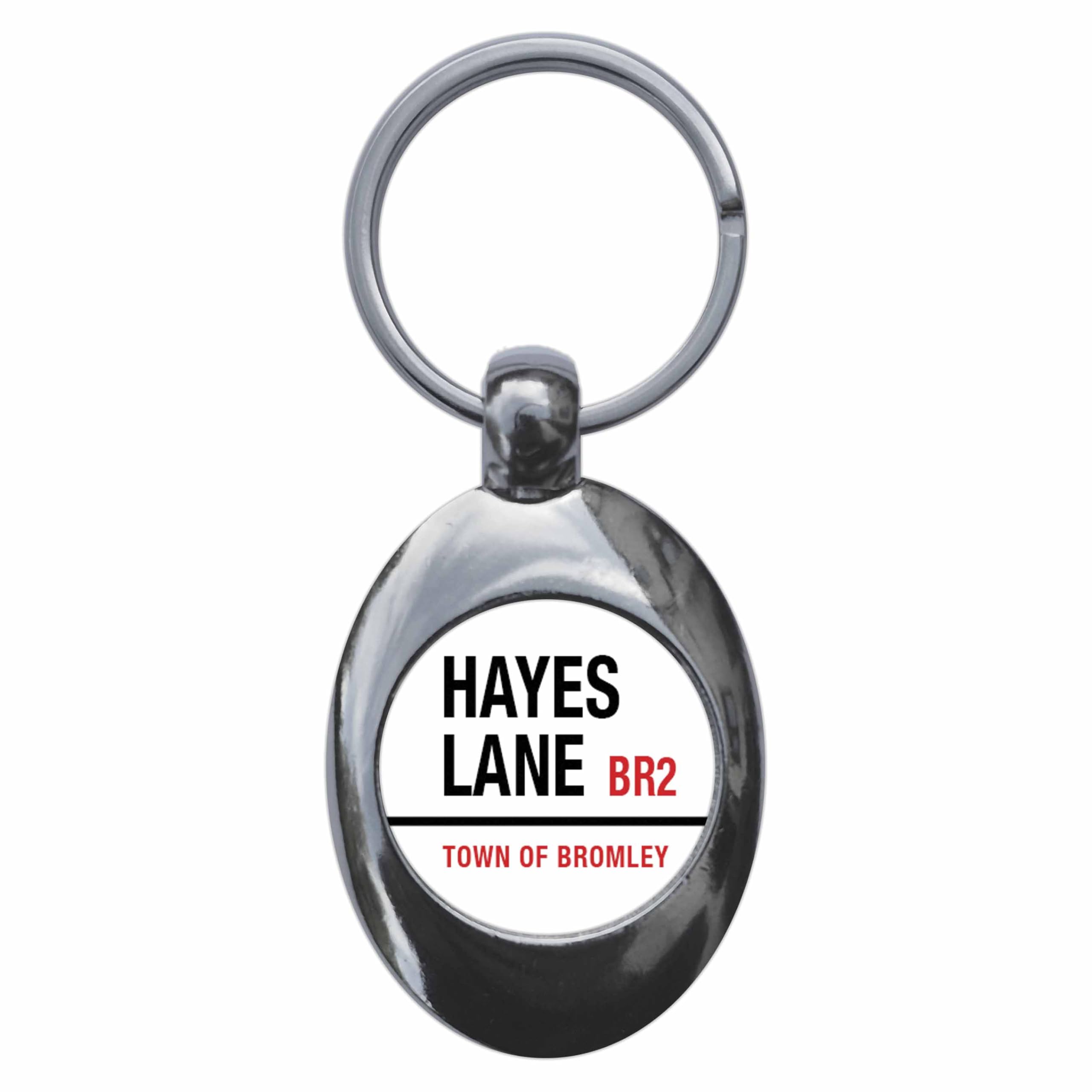 Ozorath Hayes Lane BR2 Bromley Road Sign Keyring Keychain Key Ring Chain With Trolley Coin