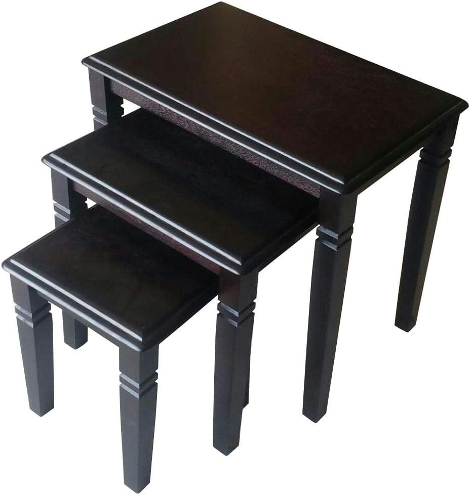 MALAYSIAN SOLID WOOD NEST OF THREE TABLES SET WENGE COLOR SBF-NT6616
