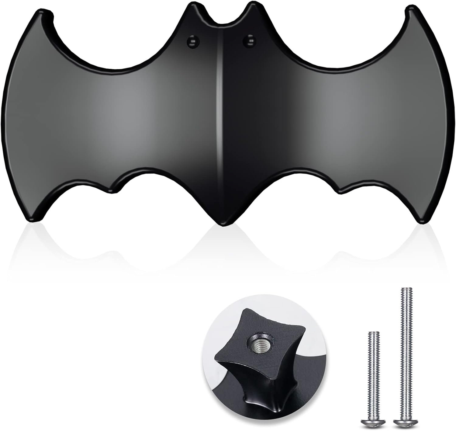 10 Pack | Solid Gothic Dresser Drawer Knobs Black Bat-Shaped Drawer Pulls are Made of High-End Zinc Alloy,Heavy-Duty, 2.5-in Overall Length.