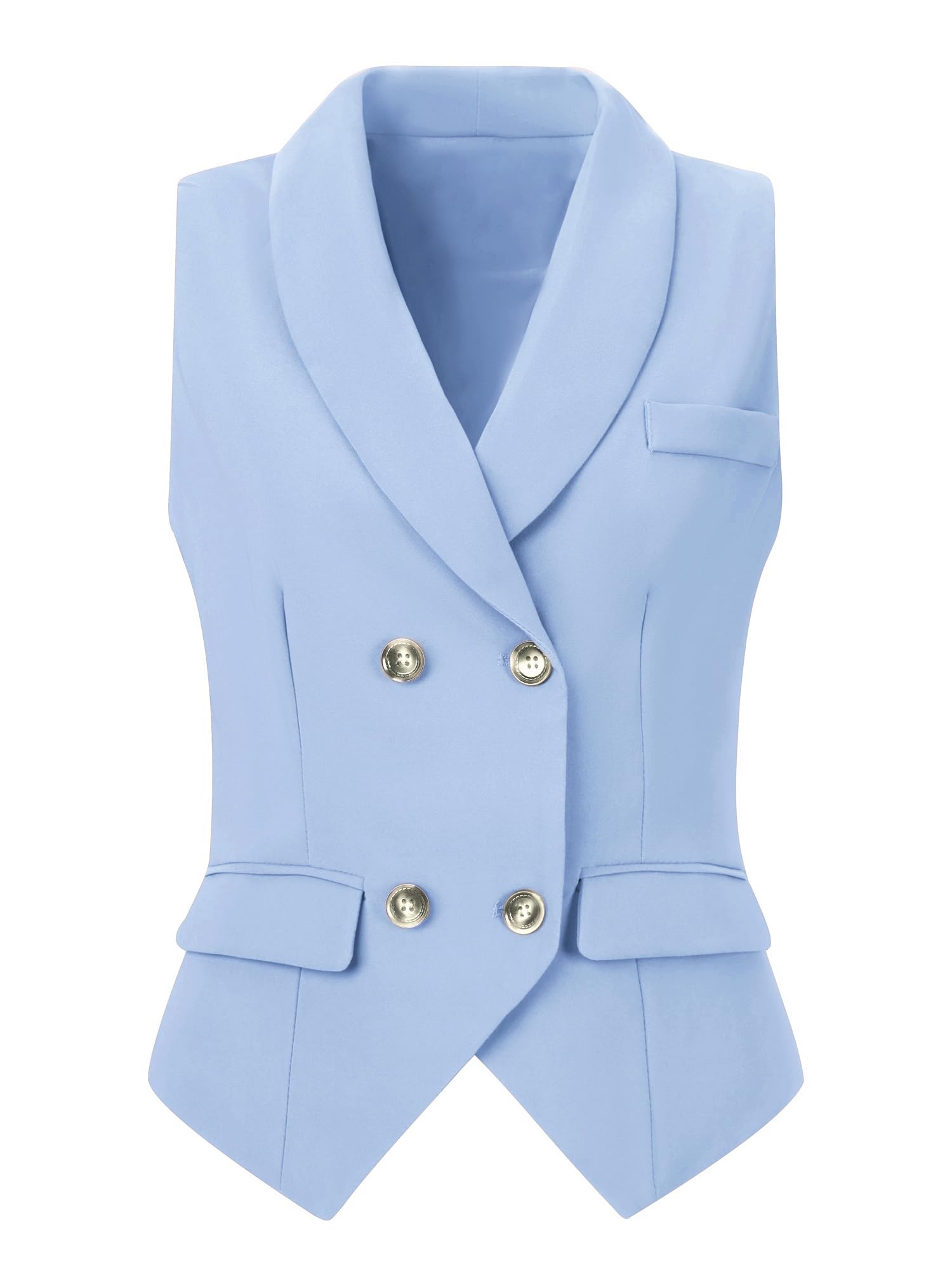 allegra k Women's Suit Vest Double Breasted Business Lapel Dressy Waistcoat Vest-picture-55