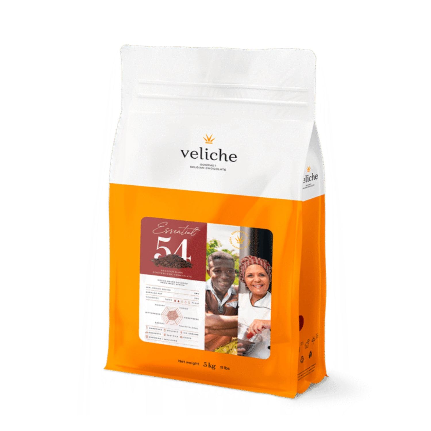 Lot 2x Chocolat de couverture noir 54% de cacao - Sachet 2,5kg