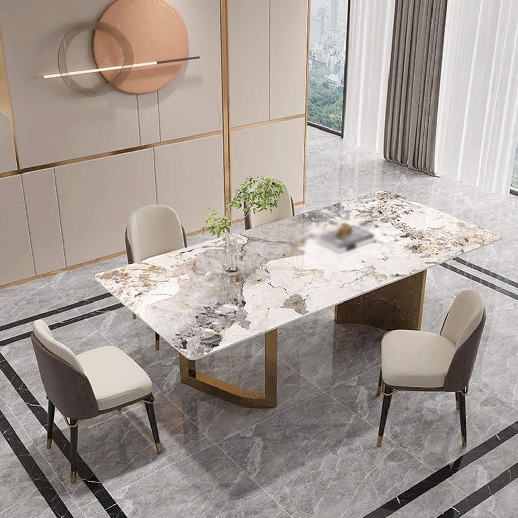 Amazon.com - Dining Room Table Marble Slate Dining Table Modern