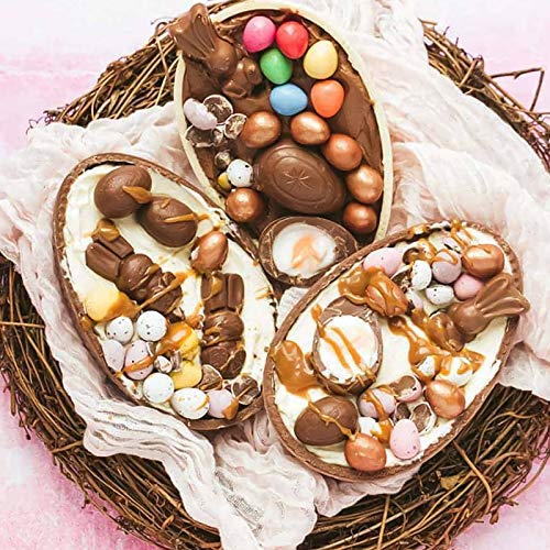 Motzu Easter Egg Mold, Easter Day 6X4.5" Large Size 3D Dinosaur Egg Chocolate Mold Without Pattern, Giant Ostrich Egg Cake Fondant Mould, Non-Stick Baking Tool For Sugar Craft Decorating Candy Bomb #TOP3