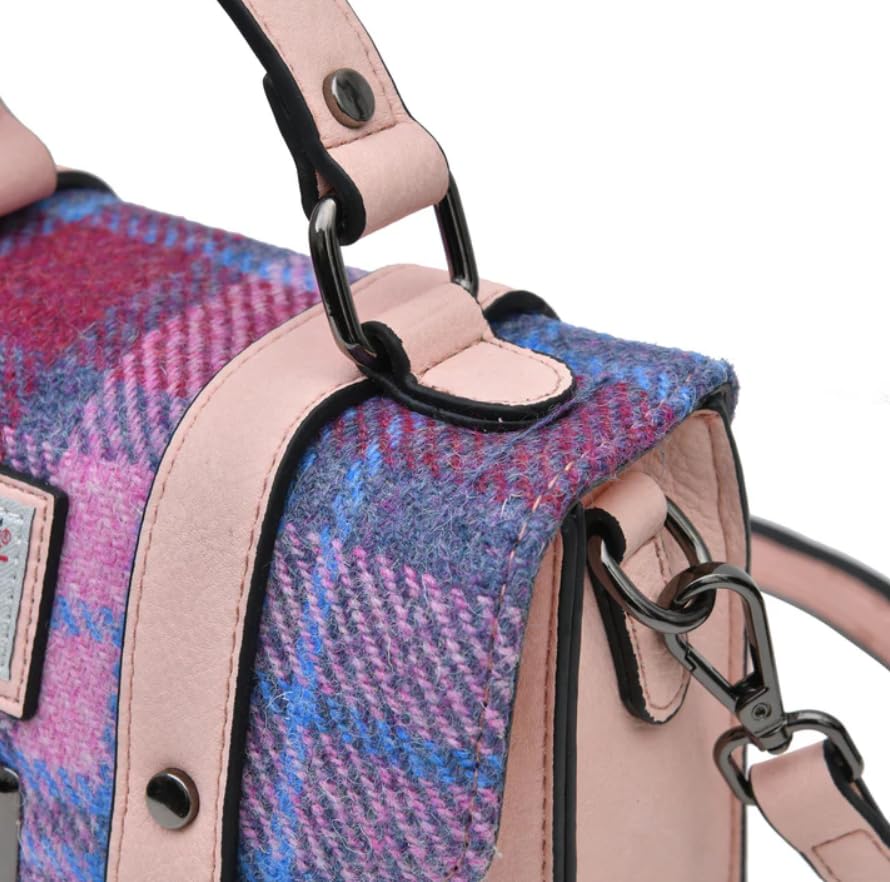 Image of Islander Harris Tweed Mini Satchel, Handbag for Women, Flap and Microfiber Leather