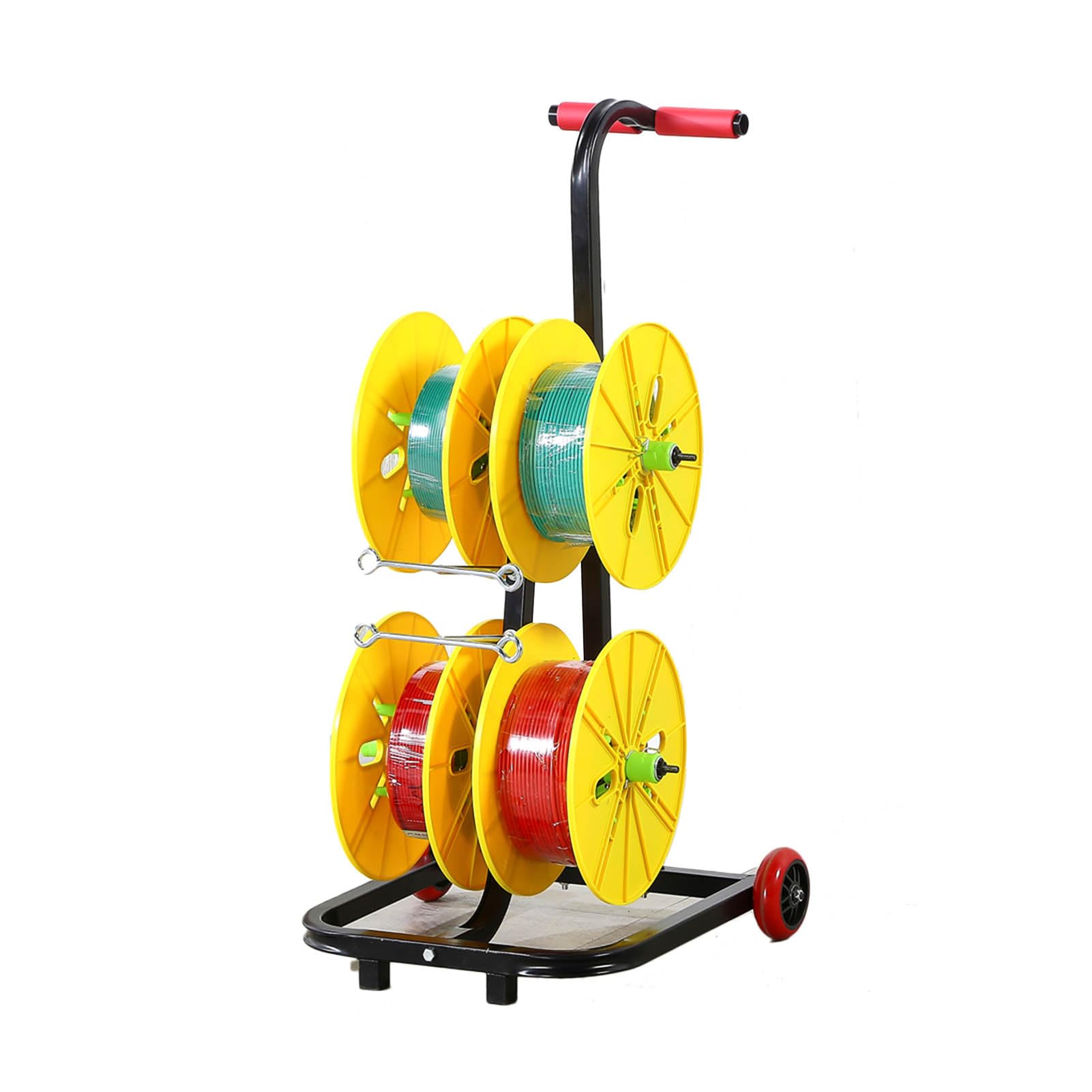 Portacarretes de alambre metálico con carrito multi eje para taller
