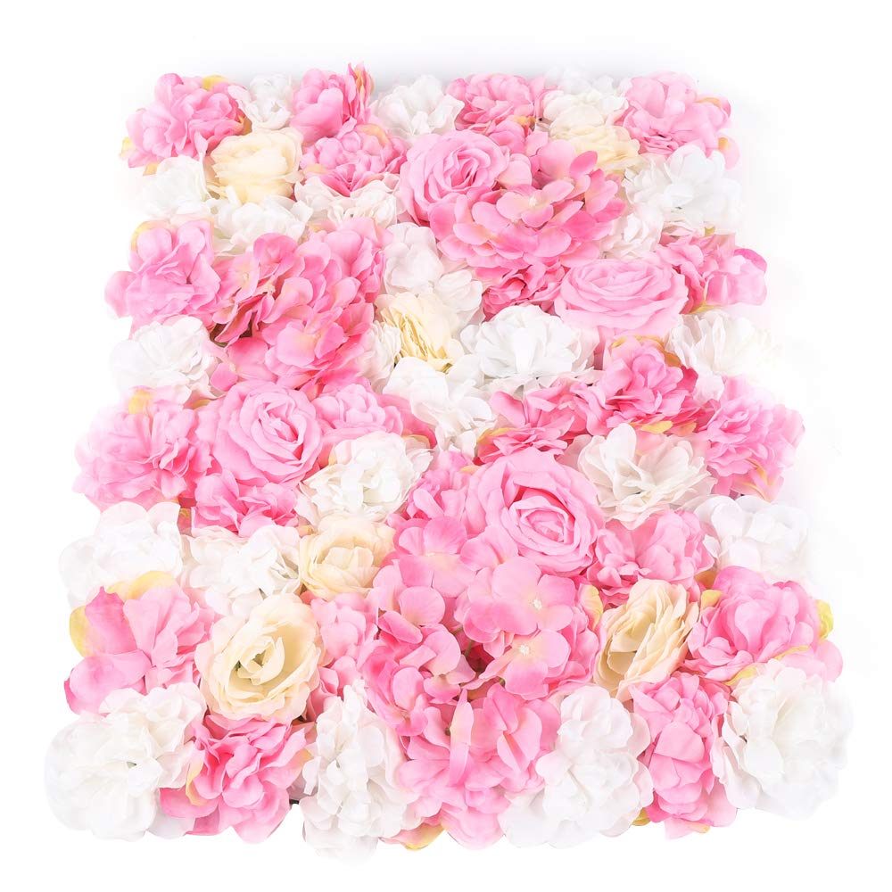 12 Stück Künstliche Blumenwand Hochzeit Blumen Paneele 40x60cm | Seidenstoff, Wandpaneele, Wanddeko Blumen, für Hochzeit, Valentinstag, Zuhause,Hintergrunddekoration
