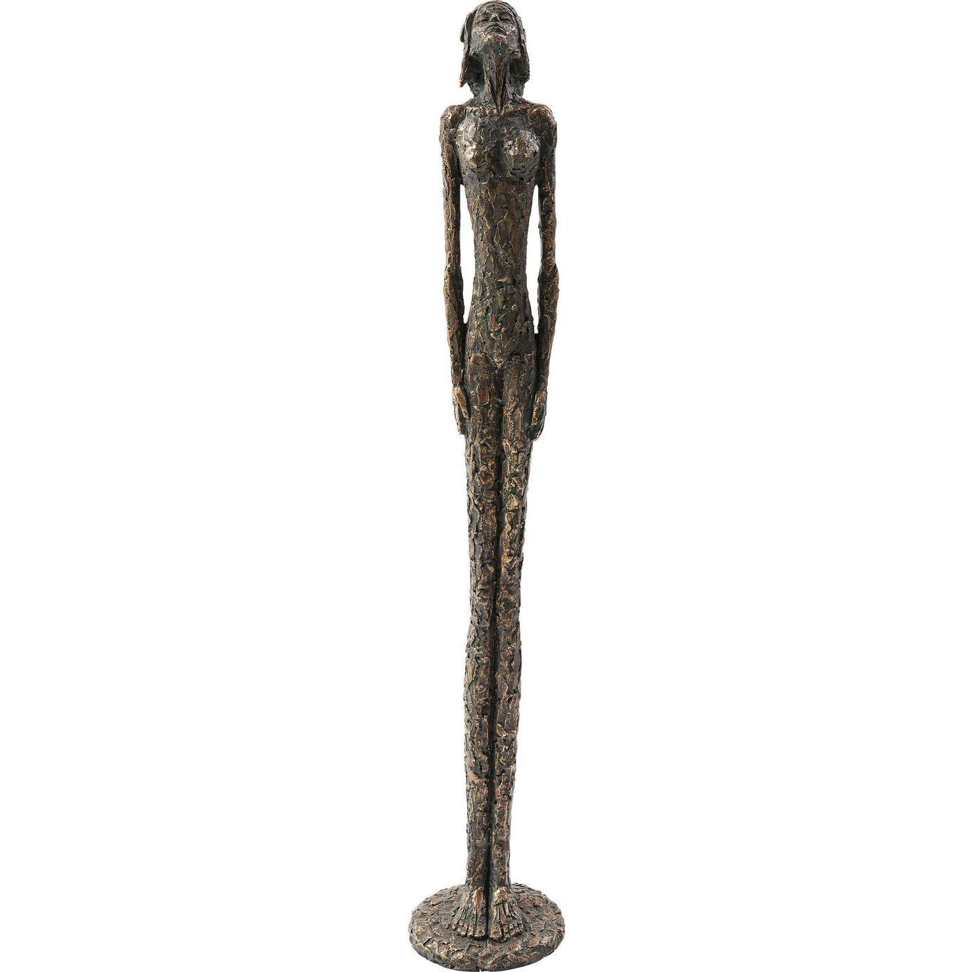 Kare Design Deco Figure Art Lady, Bronze/Grey, Handmade Statue, Unique, Gift Idea, Table Decoration, Room Decor, Home Decor for Living Room, Bedroom, Hallway, 78x14x14 cm (H/W/D)