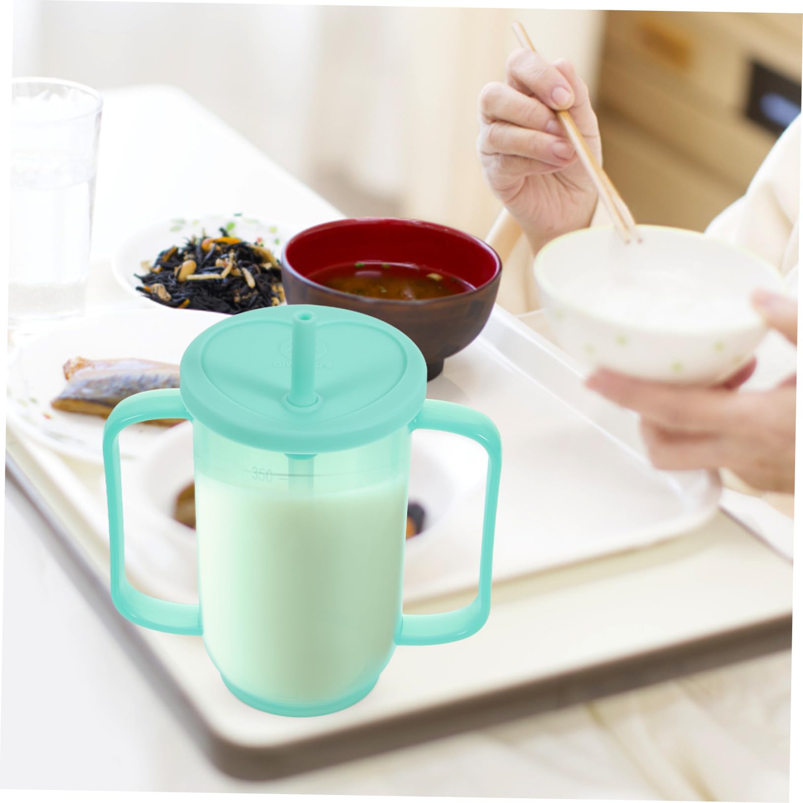 IWOWHERO Inclined Mouth Nursing Cup for Disabled Patients Elderly and Maternity Care Spill-Proof Drinking Cup Moderate Capacity Drinking Aid for Daily Use - Image 2