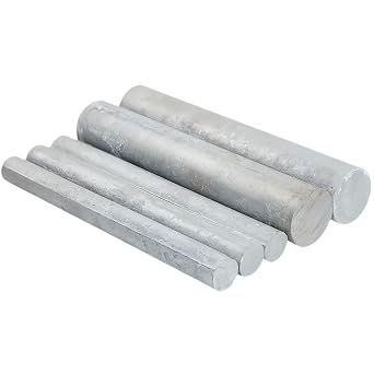 High Purity Zinc Rod 300mm Long Zinc Bar 99.995% Pure for Marine Cathodic Protection Ship Boat Water Heater Condenser Pump Pipeline Cable 16mm5/8" 300mm11.81