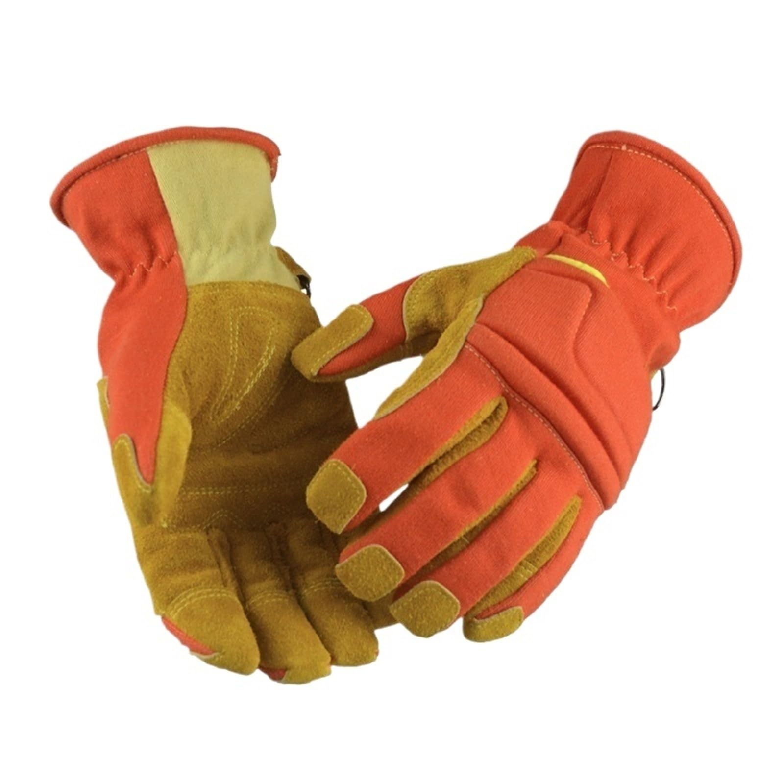 Genérico Compatible con 1 par de guantes anticortes ignífugos, guantes de rescate con aislamiento térmico de aramida de piel de vaca(L)