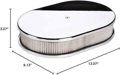 Miniatura 2 de Billet Specialties 15329 Pequeño filtro de aire de billete liso ovalado