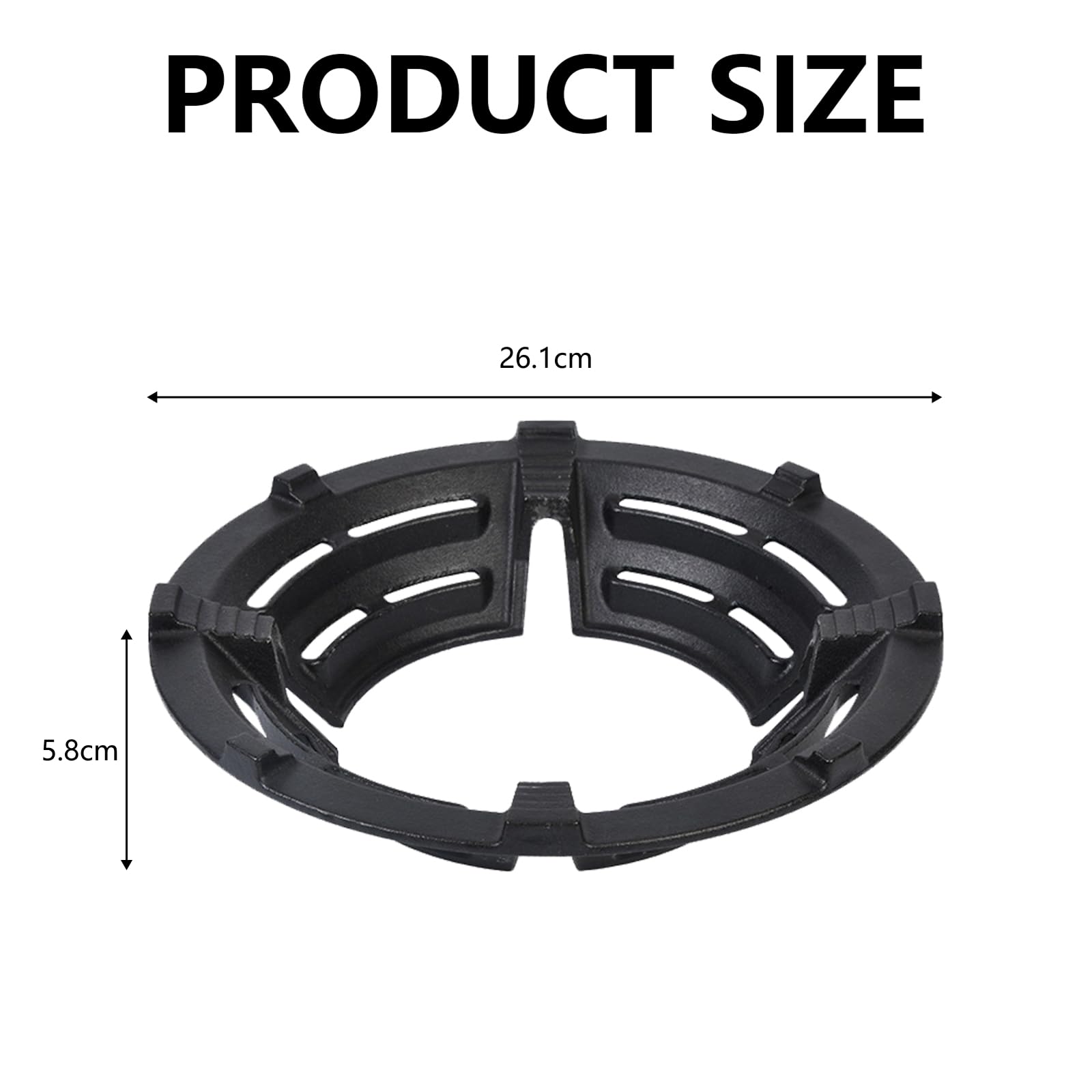Soporte Cocina Gas Rejilla Placas, Wok Ring oporte para Cocina de gas Soporte Universal de Hierro Fundidopara Cafetera Moka Sartén Ollas Cafeteras Horno (1 Pcs)