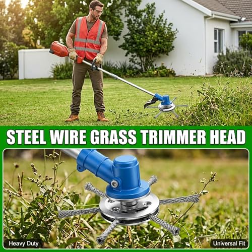 Vultriox Steel Wire Weed Trimmer Head, Universal Wire Rotary Brush Cutter Head for Grass & Moss Removal for Lawn & Garden (C) by Vultriox - Used condition - Image 2