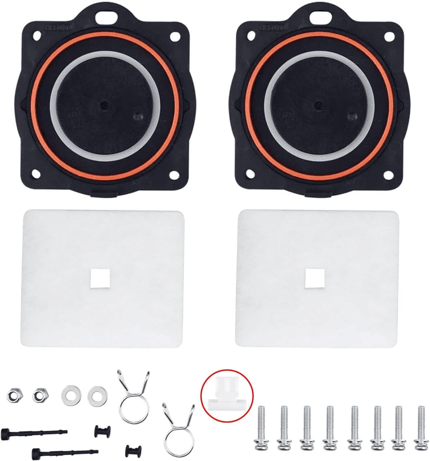 HP60/80 Air Pump Rebuild Kit for Hiblow HP 80, HP 60 Aerators, HP-80-0110, Included Diaphram, Filter and Screws Kit.