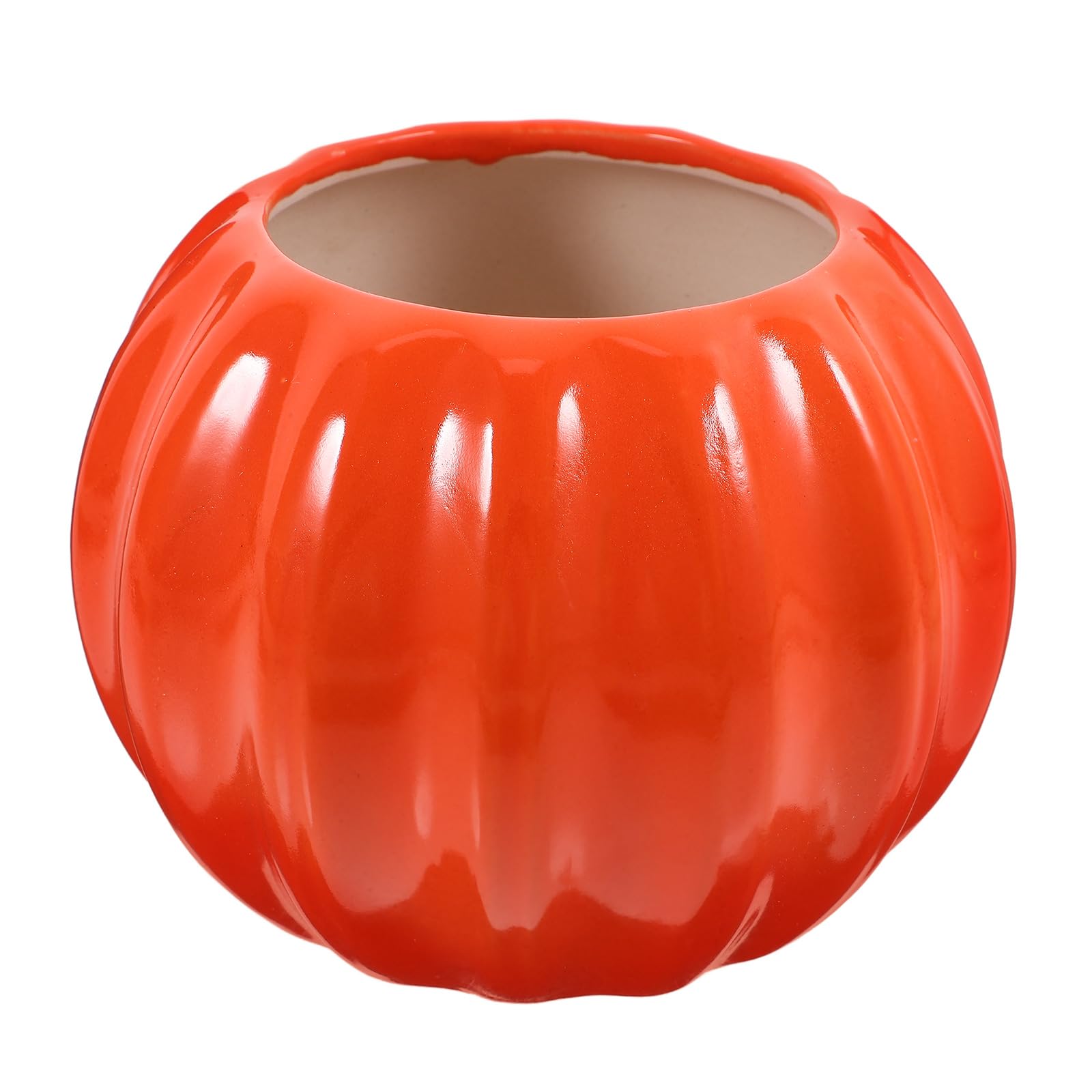 Vase citrouille orange en céramique artistique, petit pot déco salon