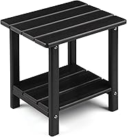 Apolimi Adirondack 2-Tier Outdoor Side Table - Weatherproof HDPE Patio End Table, 16.5" Sturdy for Chairs, Pool & Porch