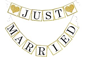 Just Married Proposal Banner, Rustic Chic Wedding Decorations