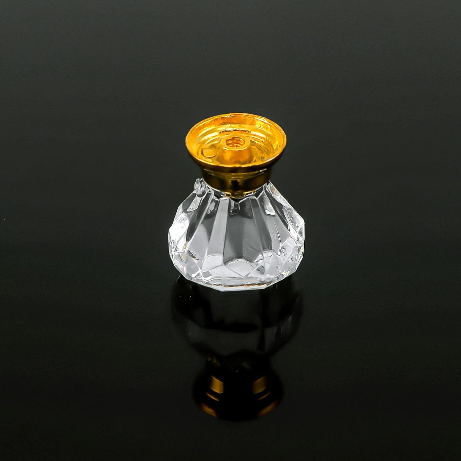Crystal Knobs, 10 Pack Clear Cabinet Drawer Door Knob Acrylic Handle Transparent Silver Base for Wardrobe Doors, Cabinets & Drawers(Transparent Gold Bottom)