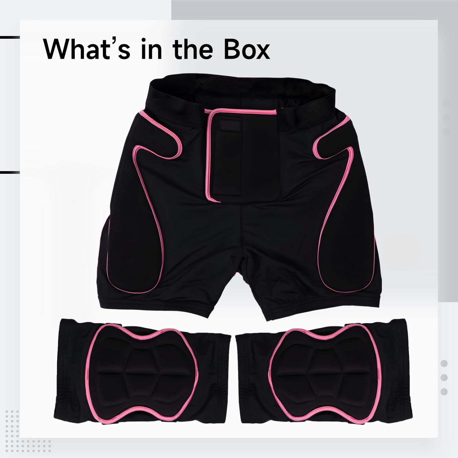 Protective Gear Set for Snowboard, Ski, Skate: Padded Shorts & Knee Pads, Women's XL for Hip Butt Tailbone