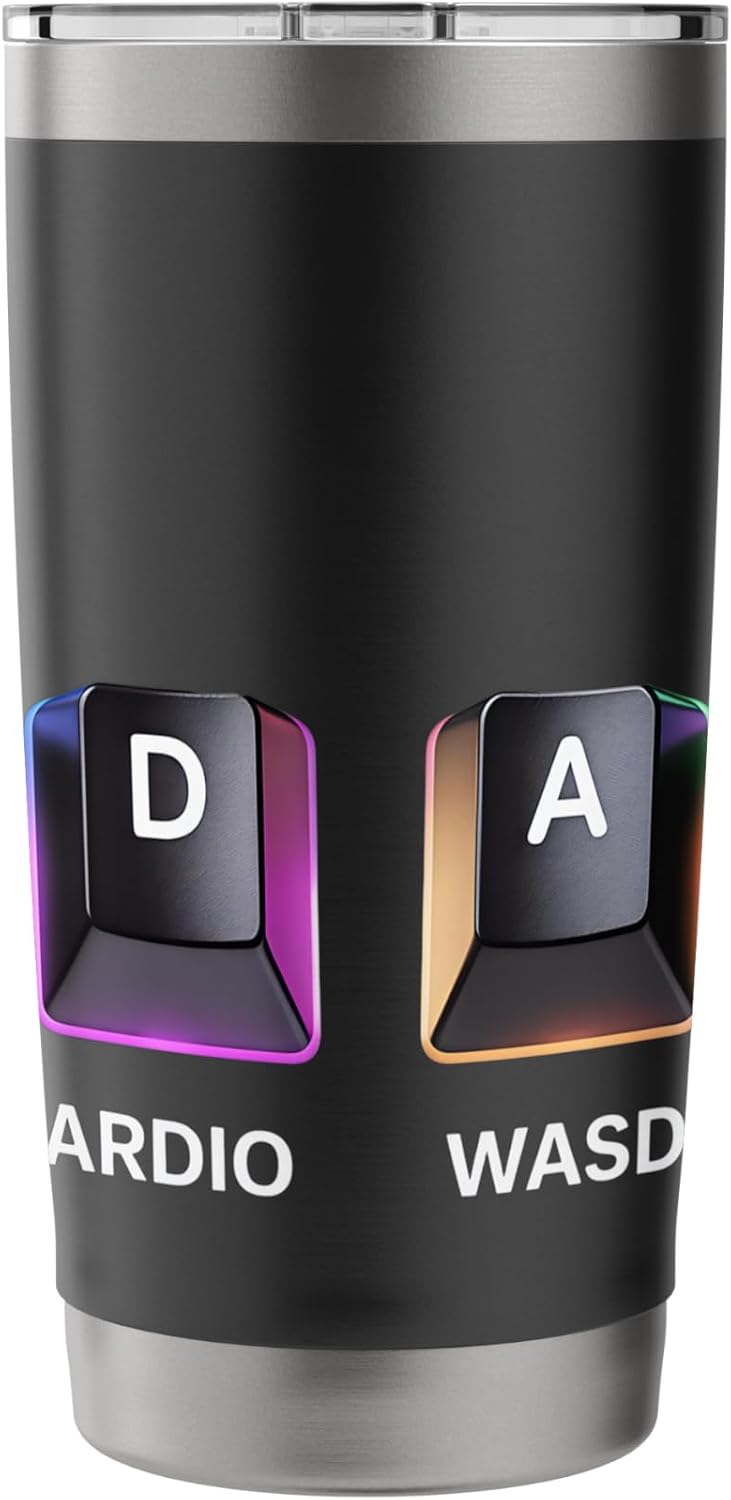 PC gamers keyboard -WASD Is My Cardio Gamer Stainless Steel Insulated Tumbler image 2