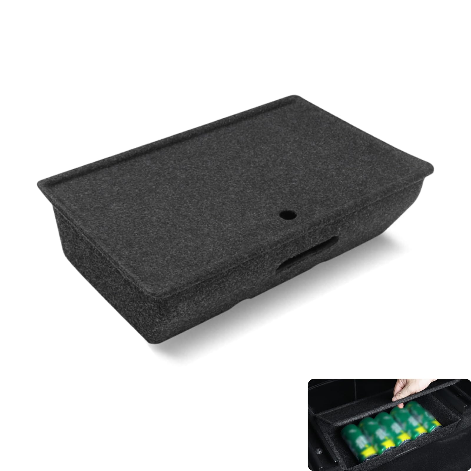 Caja organizadora de asiento para Tesla Model Y, Mayor espacio de almacenaje, No afecta asientos ni espacio, Material de fieltro, Igual que el interior, Para Tesla Model Y 2021-2023 (Con Tapa)