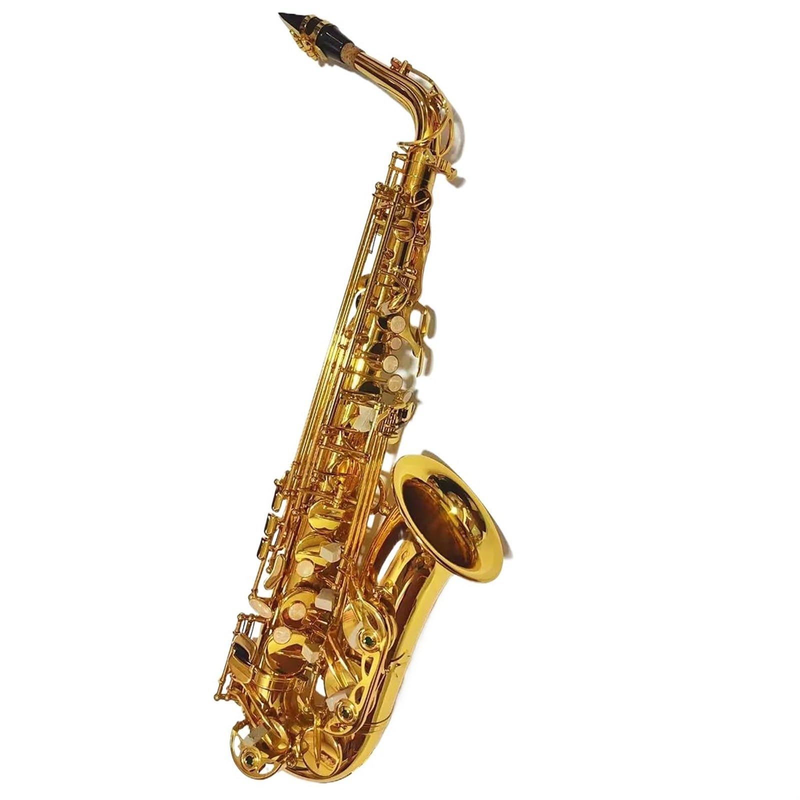 Saksofon Saksofon Altowy Eb, Mosiężny, Złoty Lakier, Instrument Muzyczny, Saksofon E-płaski Z Akcesoriami Do Futerału