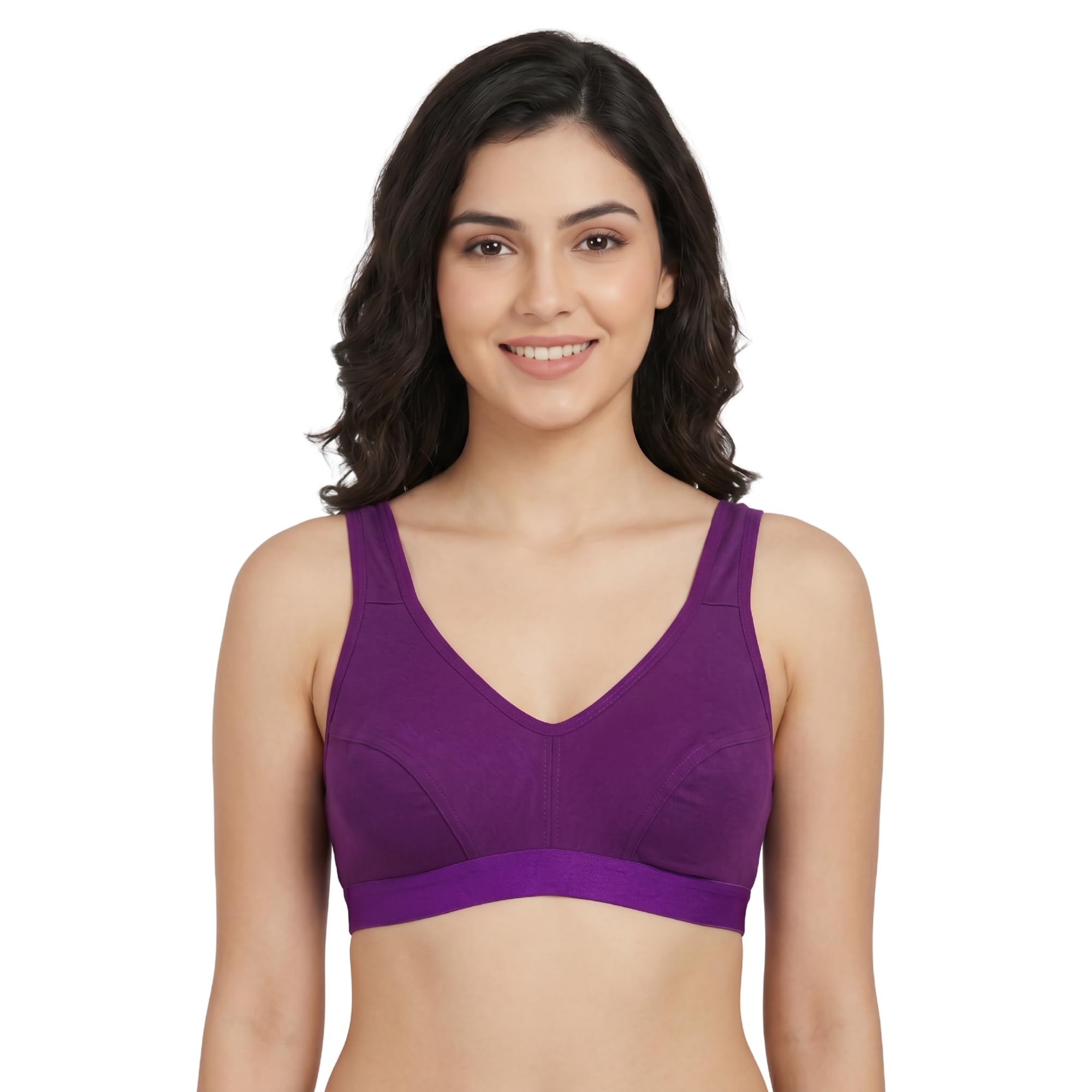 fabairo Womens Sports Bra | Soft Cotton with Elastane Grip | Wire-Free, Non-Padded | Full Coverage Everyday Comfort Bra | Suitable for Gym, Yoga & Everyday Wear.-picture-25