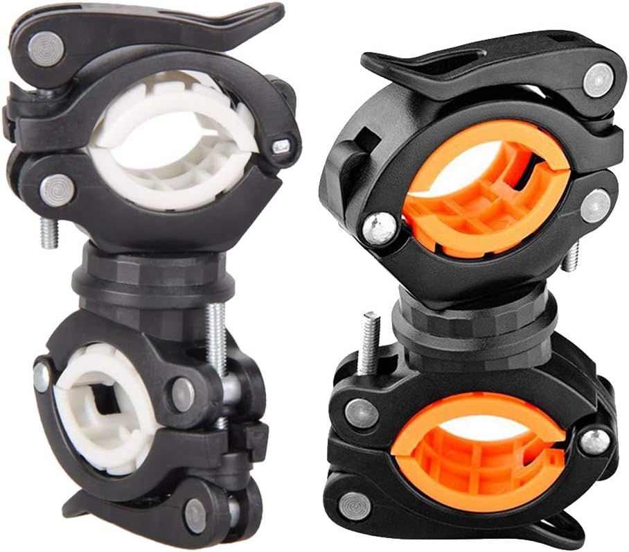 Bicycle Clip Torch Light, 360 degree Rotatable Bicycle Light Holder, Universal Clip Lamp Torch Bicycle Mount Holder 2 Colours,10 cm x 5,6 cm x 3,2 cm