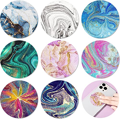64 Pcs Calm Stickers for Anxiety Sensory Stickers Mandala Textured Strips Round Tactile Rough Calm Sensory Strips Marble Fidget Adhesives Relief Anxiety Items for Adults Teens Phone(Marble)