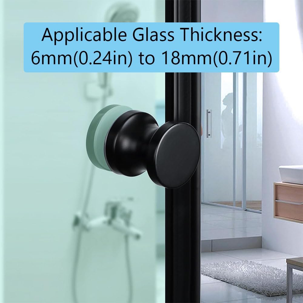 2PCS Shower Handle Replacement Shower Knob, Aluminum Alloy Replacement Shower Handles, Glass Fit Polished Chrome, Bathroom Cabinets Sliding Doors(Bright Silver)